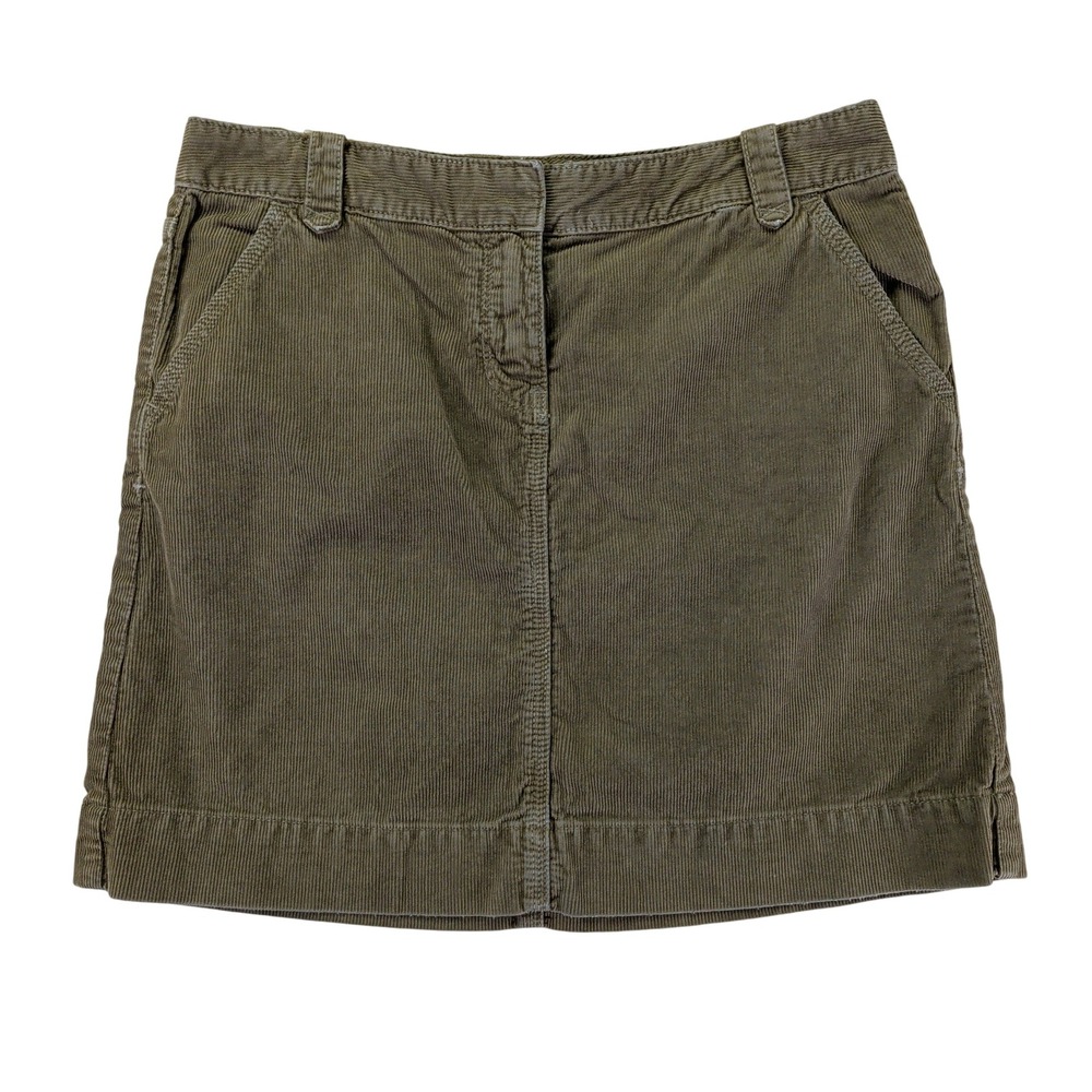 Y2K‎ J.Crew Womens Olive Green Corduroy Mini Skirt Size 4 69947 Cotton Utility